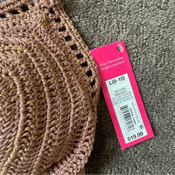 NWT Neutral Gold Embroidered Crochet Bikini Set Size:L and M - Picture 6 of 7